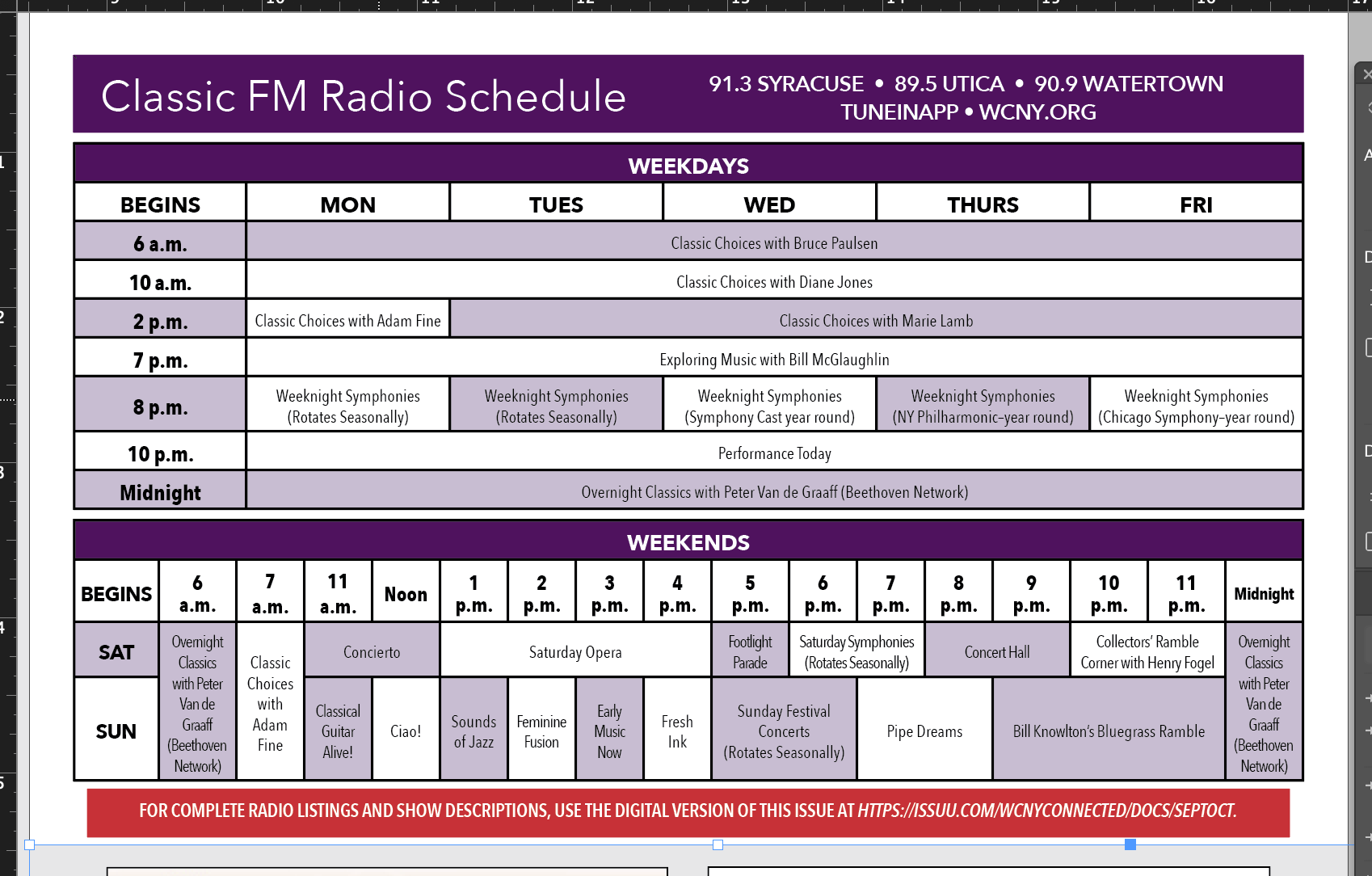 Playlist & Schedules WCNY